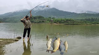 60 year old woman makes fishing rods and fishing lures - Rainy day fishing|| Khe_My Life.