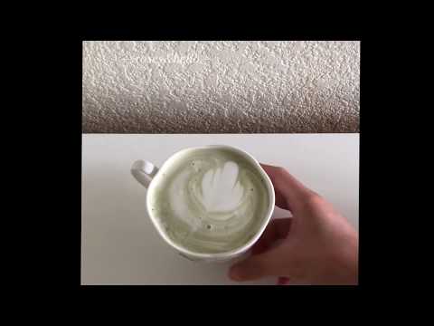 homecafe latte art lesson no. 2: matcha latte leaf 🍵🥛🌿  //roses&hello