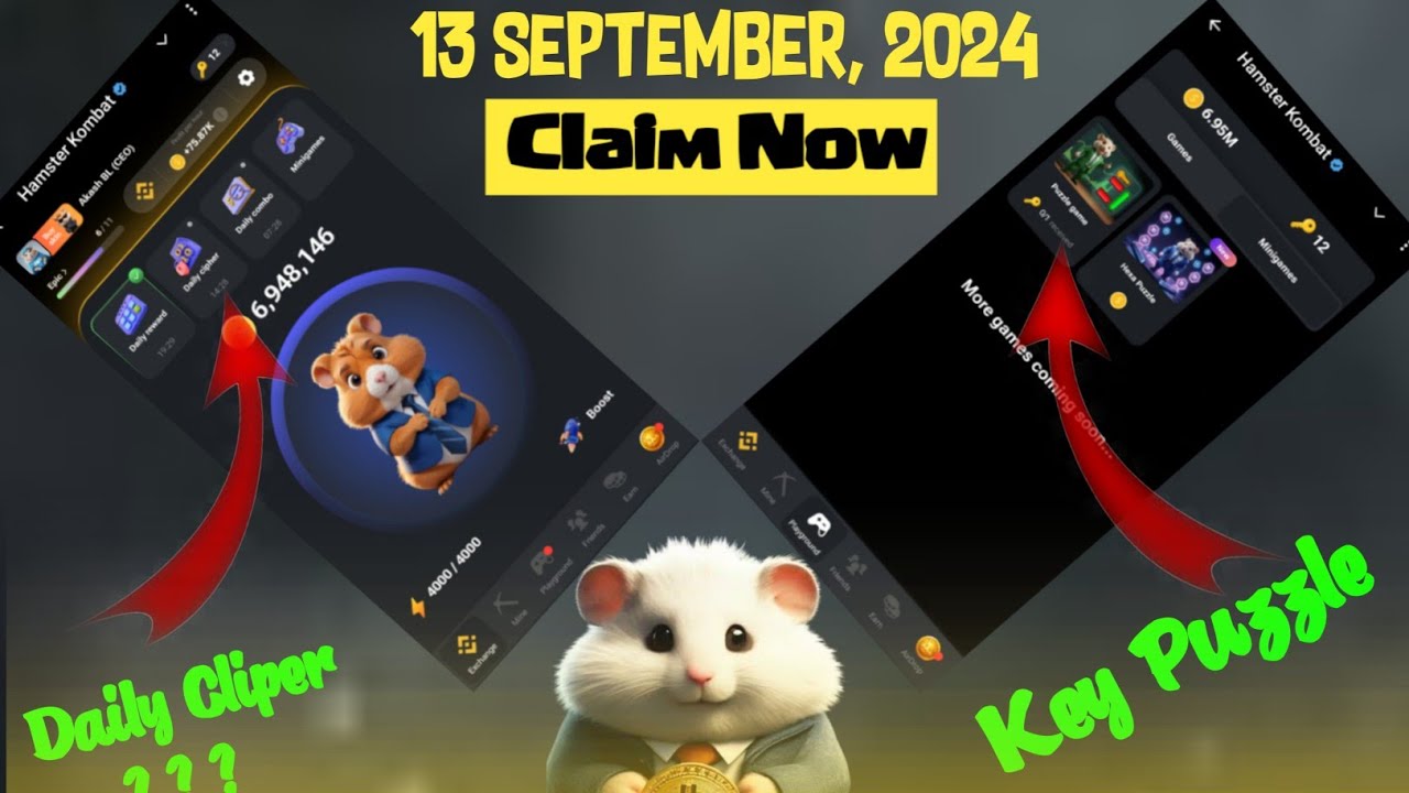 Hamster Combat Daily Clipper & Key puzzle 🥰🥰🥰 13 September, 2024 ...