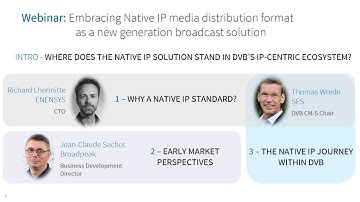 DVB Webinar: Embracing Native IP media distribution as a new generation broadcast solution