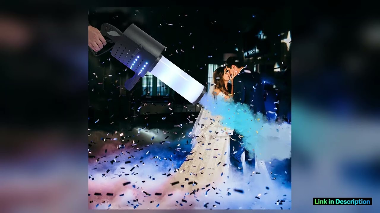 110V Stage LED Co2 Gun LED Confetti Cannon Machine Handheld Air Column Hood Colored Paper for