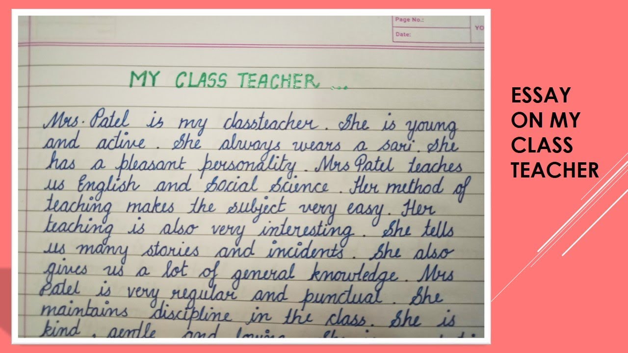 Write an essay on my Class Teacher Essay writing YouTube Write an essay on my Class Teacher Essay writing YouTube