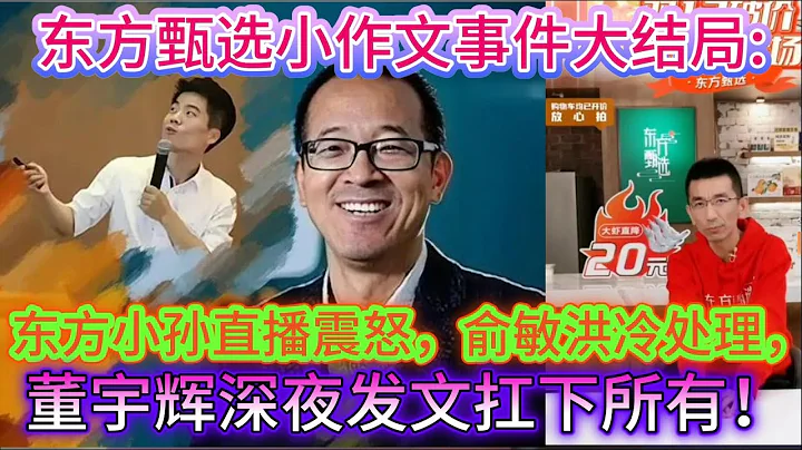 東方甄選小作文大結局：小孫直播震怒，董宇輝深夜發文扛下所有！ - 天天要聞