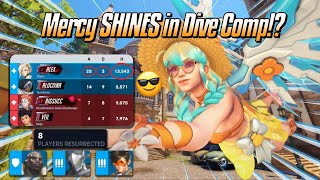Mercy Shines In Dive Comp? - Mercy Gameplay & Commentary - Overwatch 2 Season 18