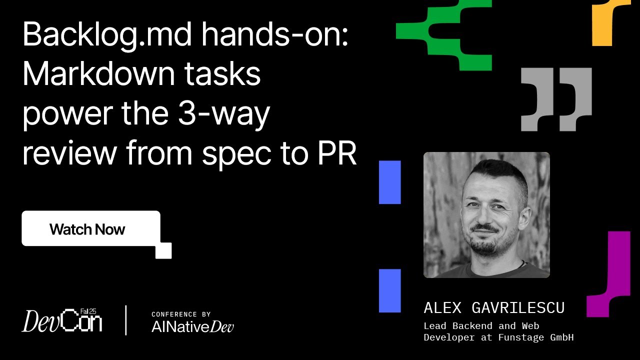 Alex Gavrilescu - Backlog.md Hands On | DevCon Fall 2025