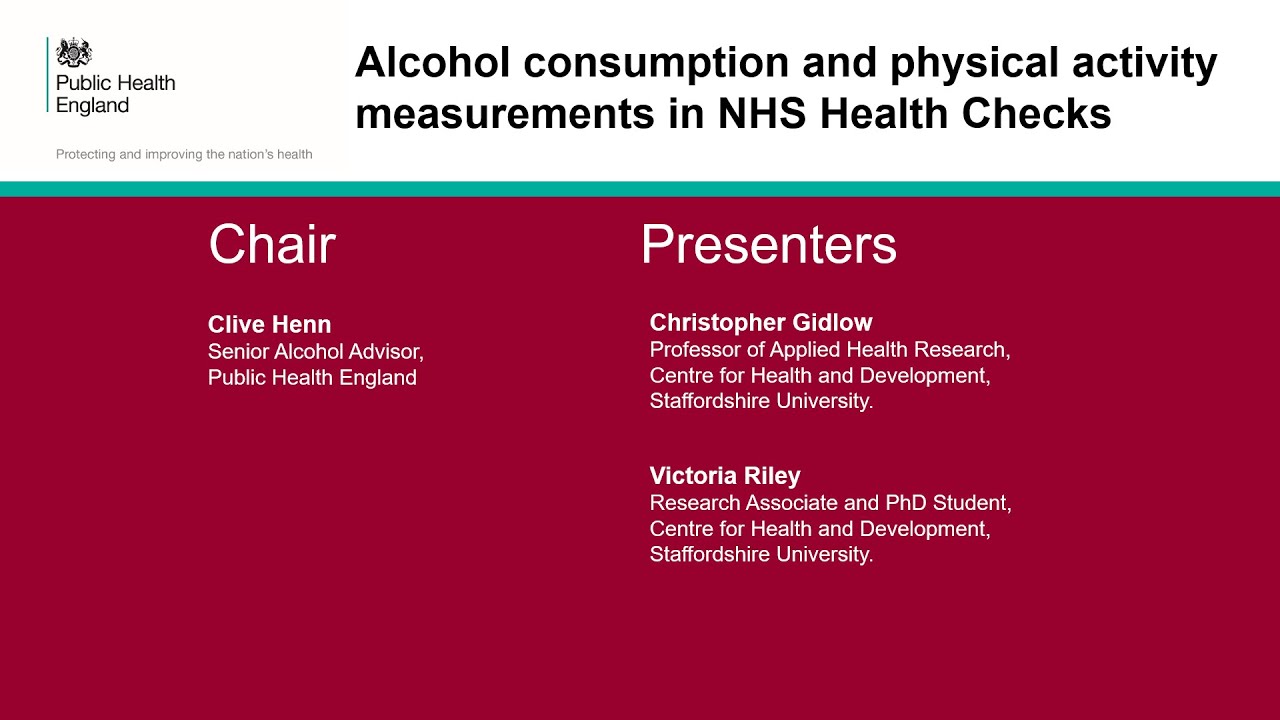 CVD prevention webinar series Alcohol and physical activity