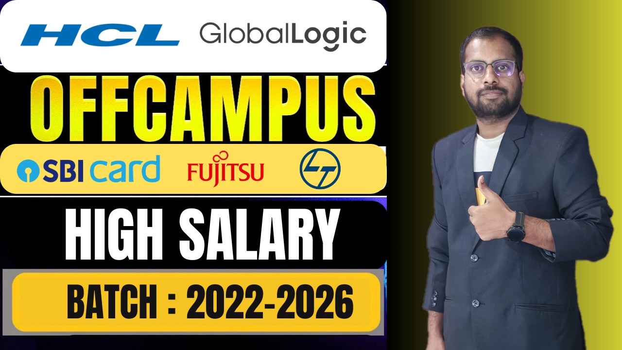 HCL & GlobalLogic New Biggest Recruitment Drive | SBI Card, L&T, Fujitsu, Dentsu Jobs | Register Now