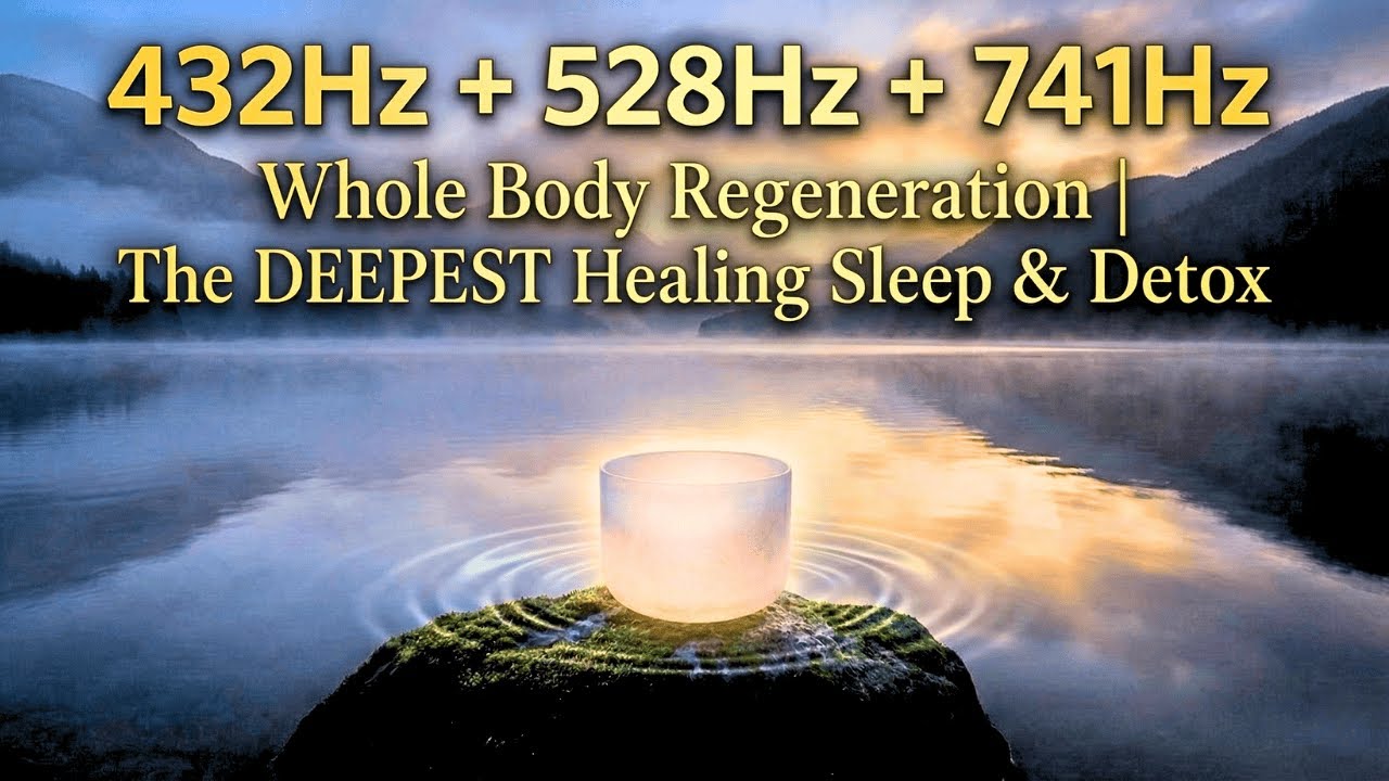 432Hz + 528Hz + 741Hz | Whole Body Regeneration | The DEEPEST Healing Sleep & Detox
