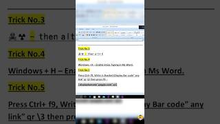 Top 5 Secret of Ms Word #excel #shorts #shortsfeed