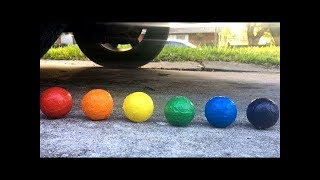 Cars Vs Bath Bombs In Reverse - Crush Bath Bombs Using Car Experiment