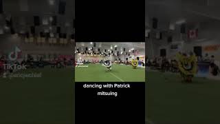 Patrick mitsuing on the left and me on the right. first time dancing