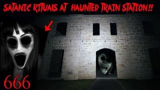 SATANIC RITUALS AT THE HAUNTED HERMITAGE TRAIN STATION! *They attack people here*