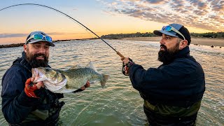 Fly Fishing For Bass In The Surf - Huge Bass Smashes My Fly - Saltwater Fly Fishing - Fly Fishing Uk