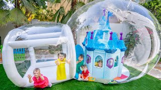 Five Kids build Inflatable Playhouse for children