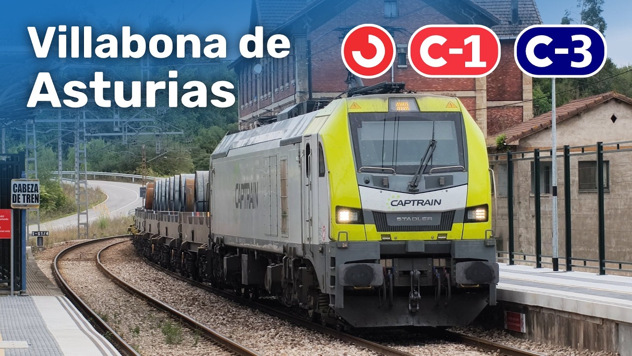 Trenes por la estación de Villabona de Asturias | Cercanías Asturias