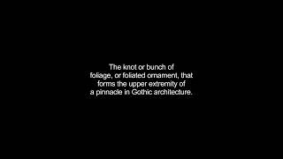 finials video Dictionary meaning and pronunciation