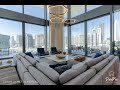 Inside a $ 8,200,000 Dorchester Collection duplex in Dubai with Burj Khalifa view