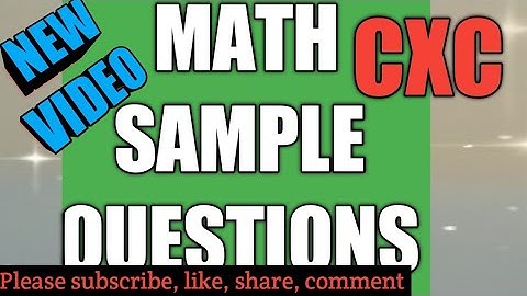 Sample Specimen Questions CXC l CSEC  Multiple Choice-series 03