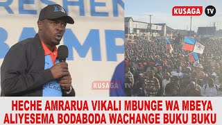 HECHE AMRARUA VIKALI MBUNGE WA MBEYA MJINI ALIYESEMA BODABODA WATOE BUKU KILA SIKU