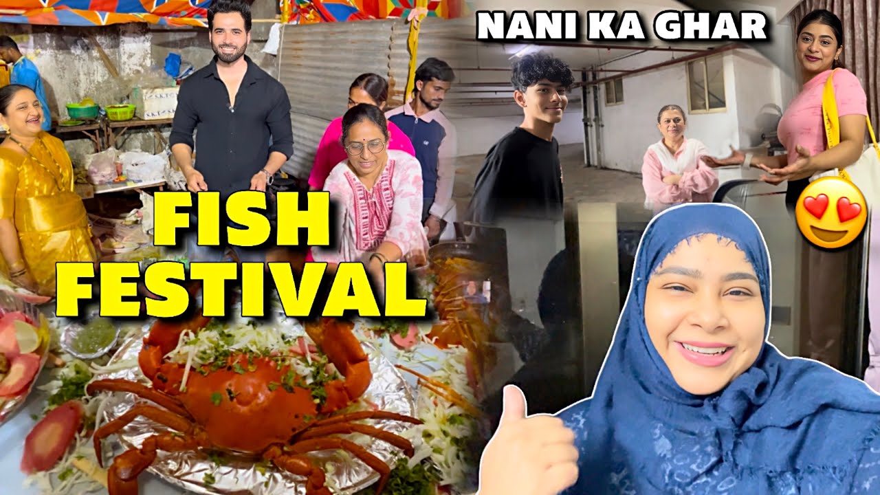 Nani ke ghar gaye Moon aur Baby😍| Daddy baby ke jaane se rone lage🥺|Sea Food Festival🐠| #family  