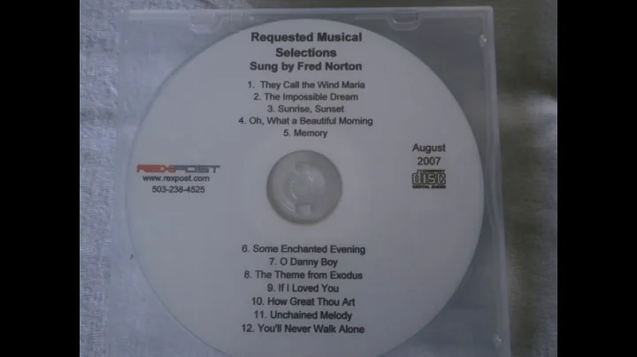 Requested Musical Selections Sung by Fred Norton