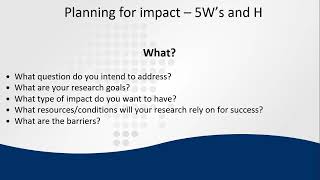 Blast Session Maximising the scholarly impact of your research - Part 1, 2 and 3