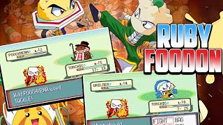 Pokemon Foodon Ruby - GBA ROM Hack you can catch Fighting Foodons Monster in-game