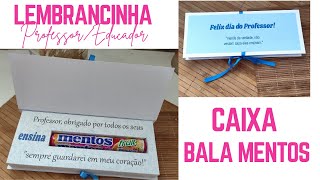 Aula Caixa para bala MENTOS, lembrancinha para Professor ou educadores.