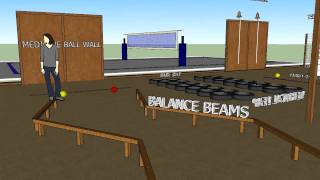 Proposed Obstacle Course with Gym 3D Animation