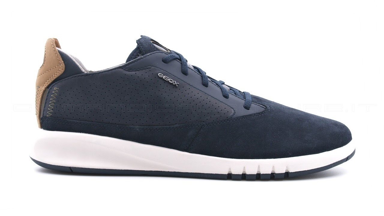 Geox uomo Aerantis sneakers blu SKU #U927FA-NAVY - YouTube