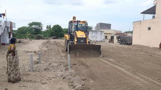 Jcb videos 3DX || backhoe operator level the earth soil