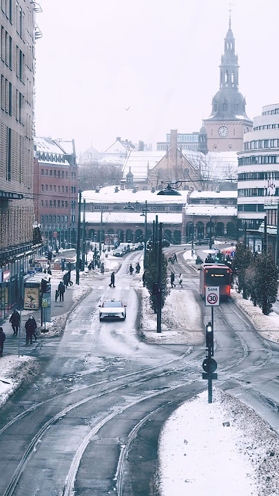 Oslo, Norway 🇳🇴 city during winter.