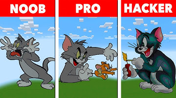 Tom and Jerry Pixel art NOOB VS PRO VS HACKER Minecraft