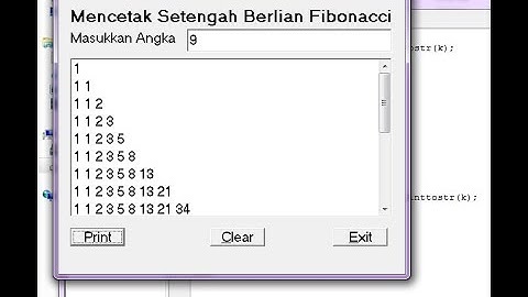 Belajar Delphi #22 - Mencetak Fibonacci Half-Diamond
