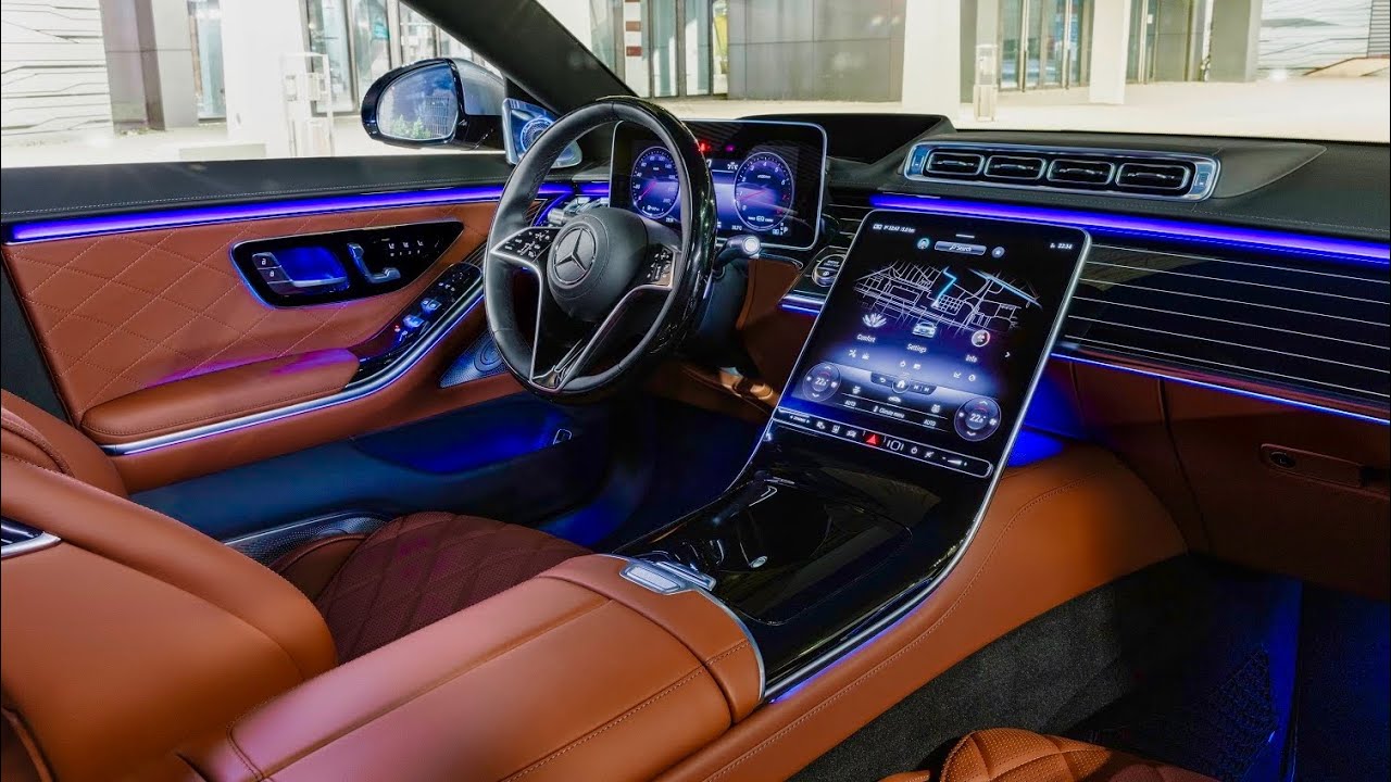 New 21 Mercedes S Class Crazy Interior 5 Screens Crazy Ambient Lights Digital Cockpit Views Youtube