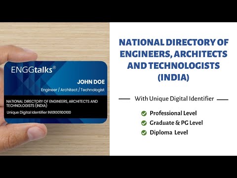 National Directory of Engineers, Architects and Technologists (India) - video from ENGGtalks