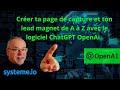 Crer ta page de capture et ton lead magnet de a  z en 5 minutes avec systemeio et chatgpt openai