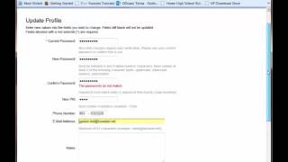 TxConnect Gradebook Training -- Update Profile