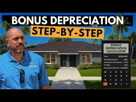 Bonus Depreciation Calculator: How Investors Save Thousands in Taxes | Build 2 Rent — Education video from @AlvinTaveras