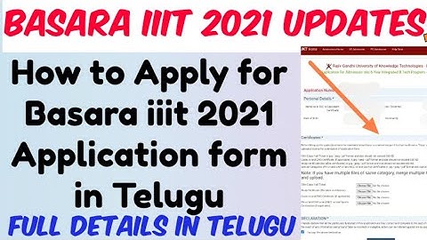 Basara iiit 2021 Application process in Telugu//How to fill Basara iiit Online Application in Telugu