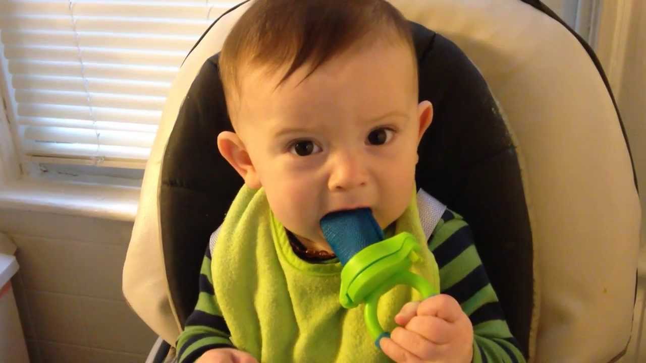 Baby Led Weaning watermelon in a mesh feeder 7 month old YouTube