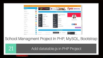 School Managment Project PHP , MySql, Bootstrap :Add datatable.js in PHP Project #021