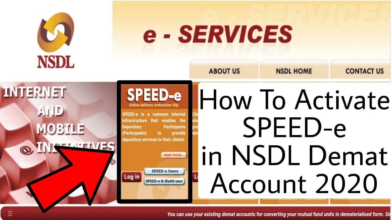 how-to-activate-speed-e-in-nsdl-demat-account-2020-youtube