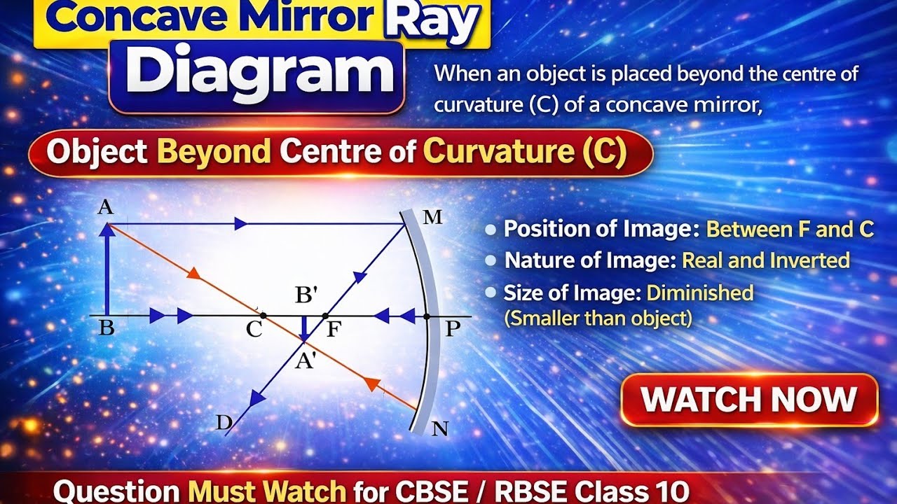 Concave Mirror Ray Diagram | Class 10 Physics | CBSE & RBSE - YouTube
