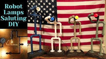 How To Make a Robot Pipe Lamp DIY! Salute to Military!