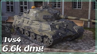 1v4 Tiger II Savage • 5 frags • 6.6k dmg • WoT Blitz