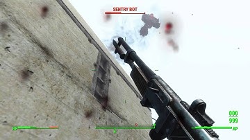 Fallout 4: Sentry Bot Goes Flying
