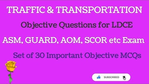 TRAFFIC TRANSPORTATION OBJECTIVE IMPORTANT MCQs for Railway Departmental Exam AOM,ASM,GUARD,SCOR etc