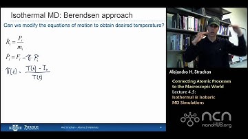 nanoHUB-U Atoms to Materials L4.5: Isothermal & Isobaric MD Simulations