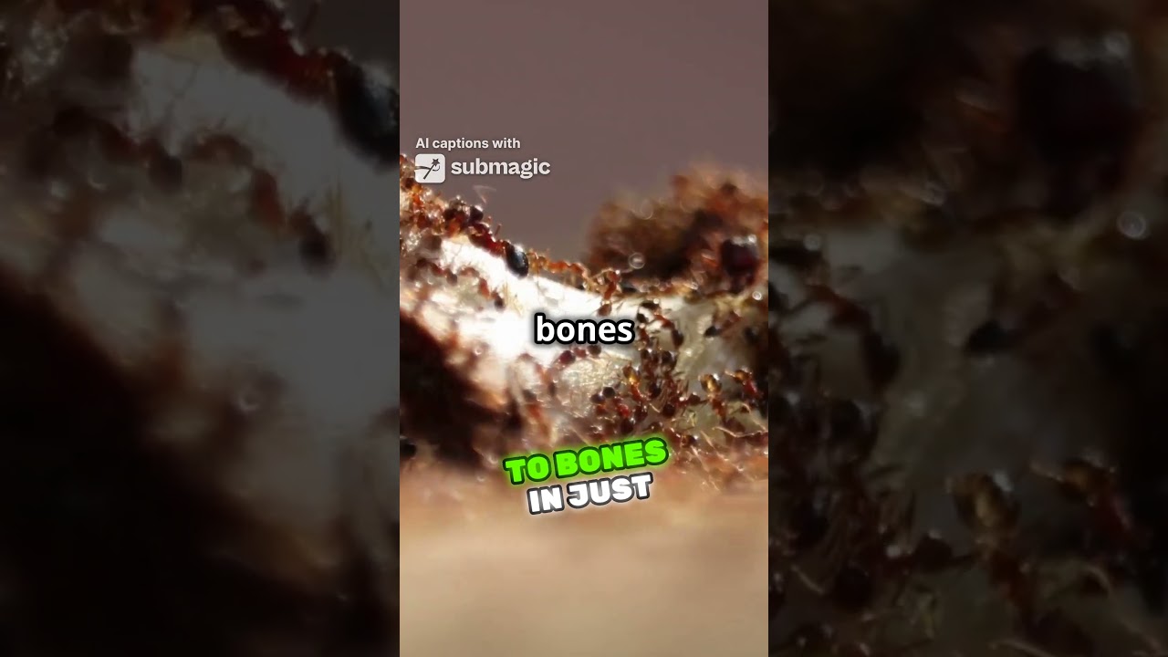 Ants eating a whole fish! Guess who long they took. 